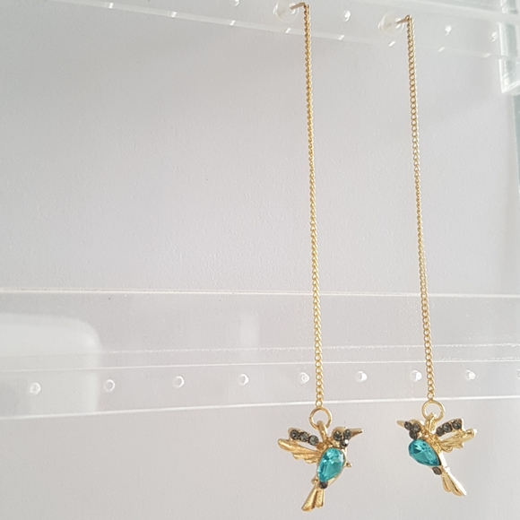 Little Birds Long Drop Earrings - Picture 2 of 12